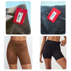 NWT! Spanx 2 Pairs: Invisible Girl Shorts Control Shapewear XS Black Brown